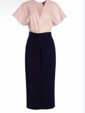 Ted Baker Pink and Black Midi Dress